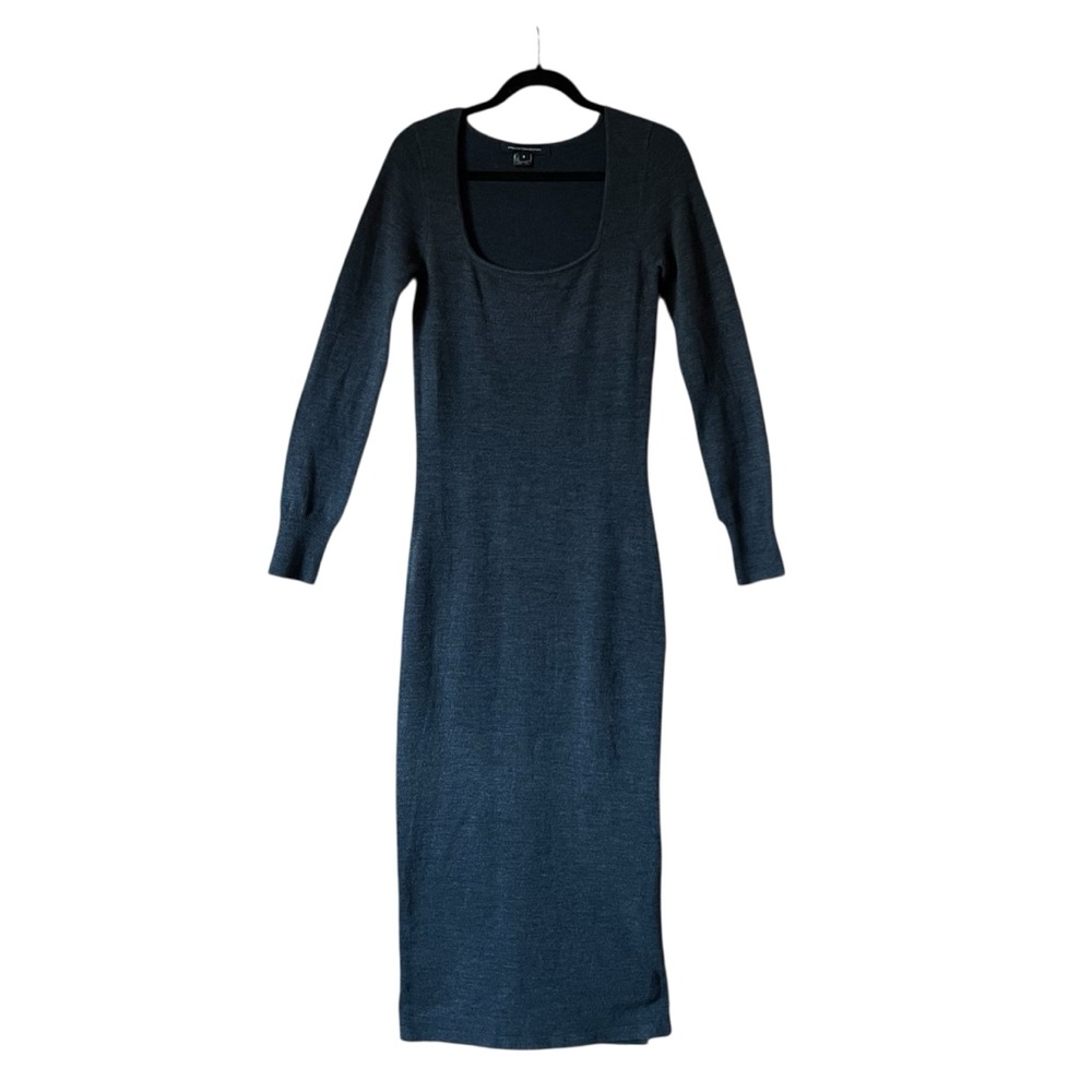 French Connection Square-Neck Long Sweater Dress – Navy - Size S NWT
